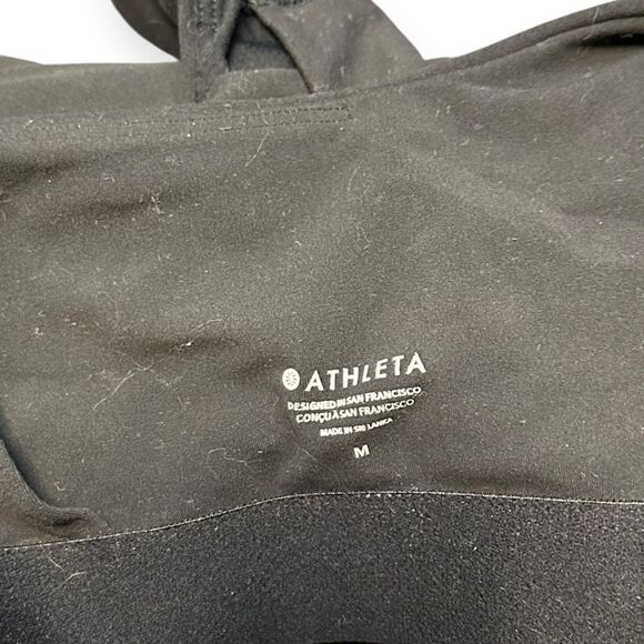 ATHLETA Women’s Black Conscious Cut Out Crop Tank Top Size Medium Style #979797 - Picture 6 of 6